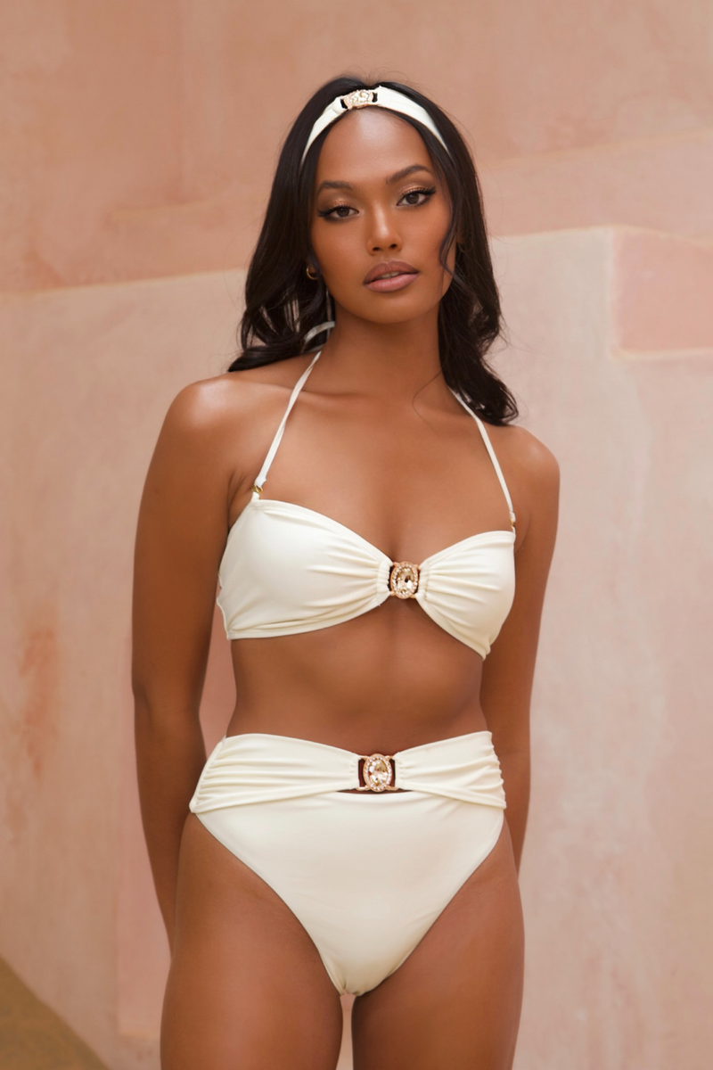 Amour 'Coconut' Bandeau Crystal Bikini Top